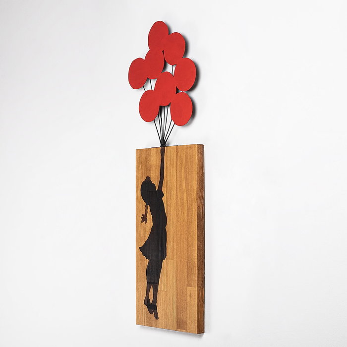 Wallity Banksy - 17 Escultura de pared de madera y metal